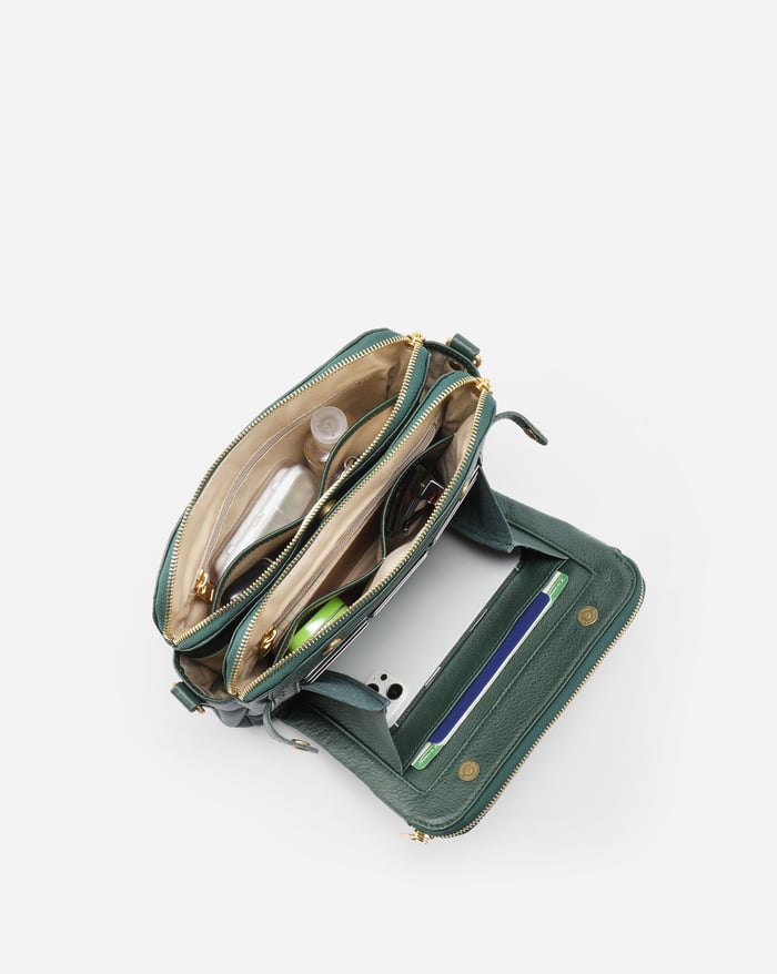 Sleek Three-Layer Crossbody Bag