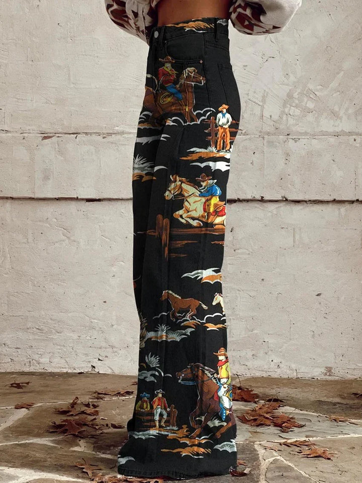 Bertha | Vintage Western Rodeo Wide-Leg Jeans