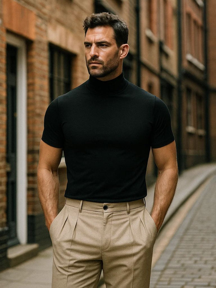 Jake | Solid Casual Turtle Neck T-Shrit