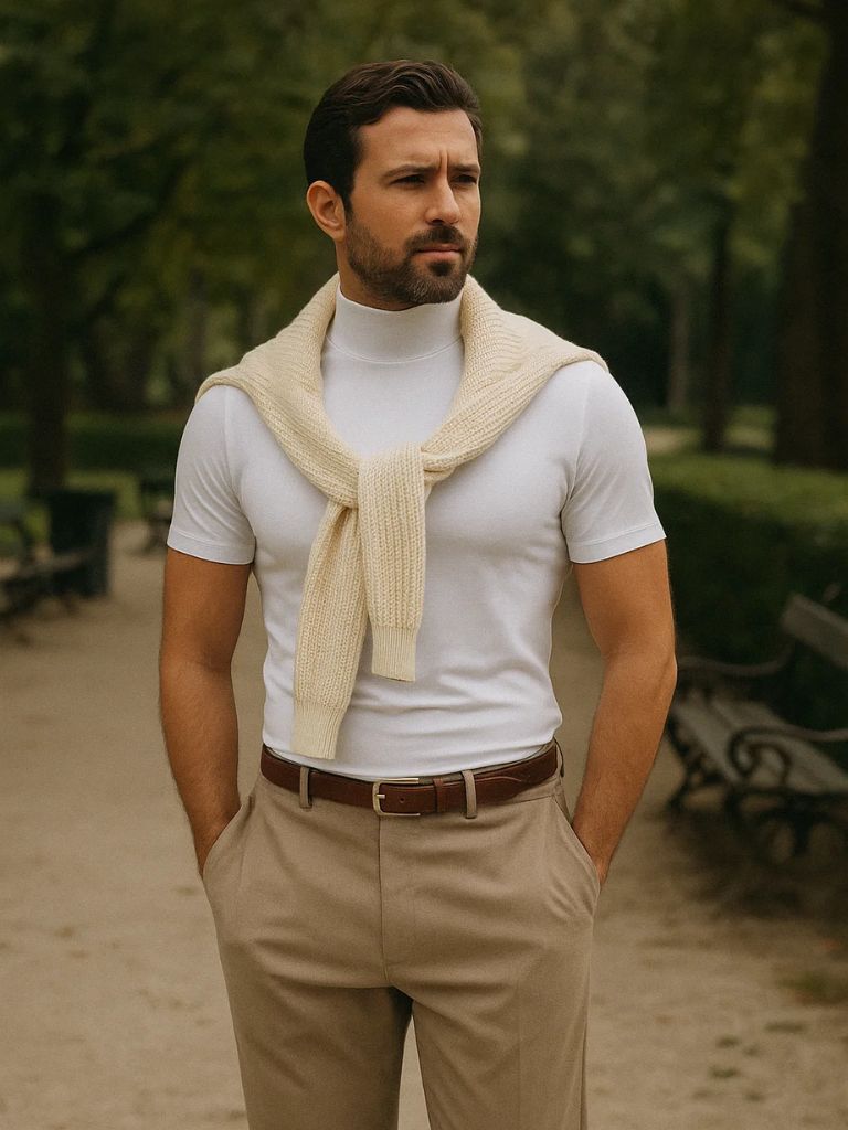 Jake | Solid Casual Turtle Neck T-Shrit