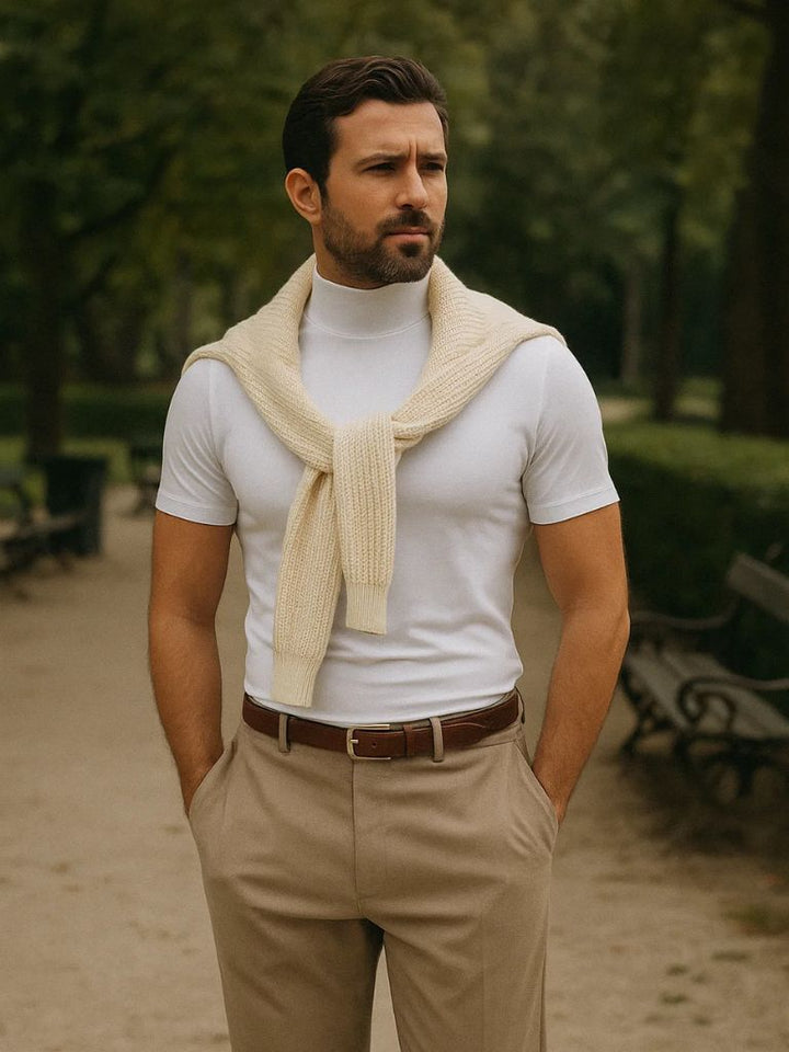 Jake | Solid Casual Turtle Neck T-Shrit