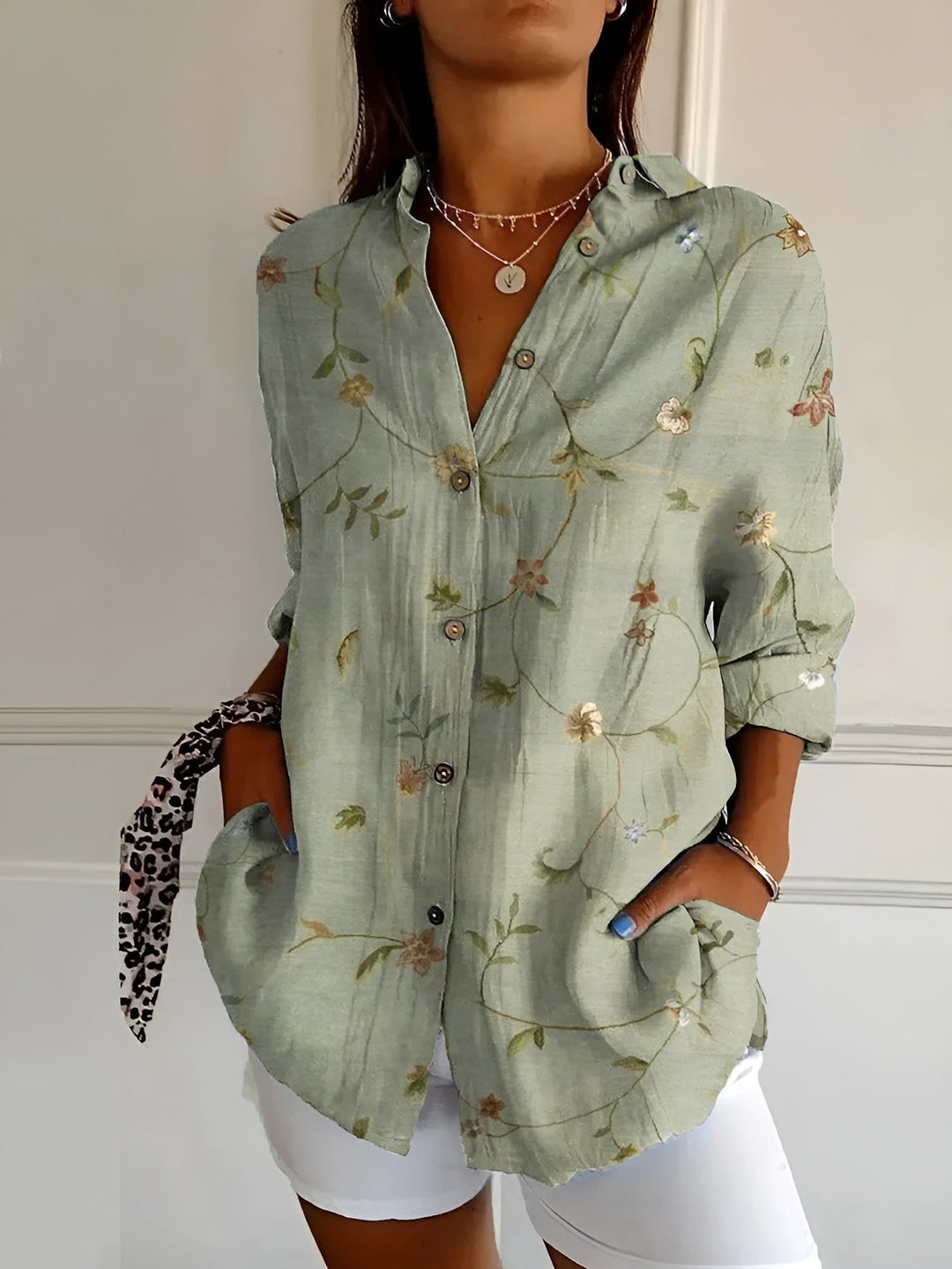 Cindy | Printed Button-Up Shirt