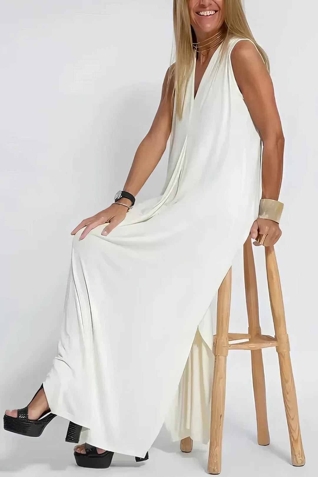 Paula | Elegant long dress with matching cardigan