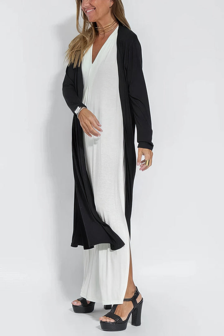 Paula | Elegant long dress with matching cardigan